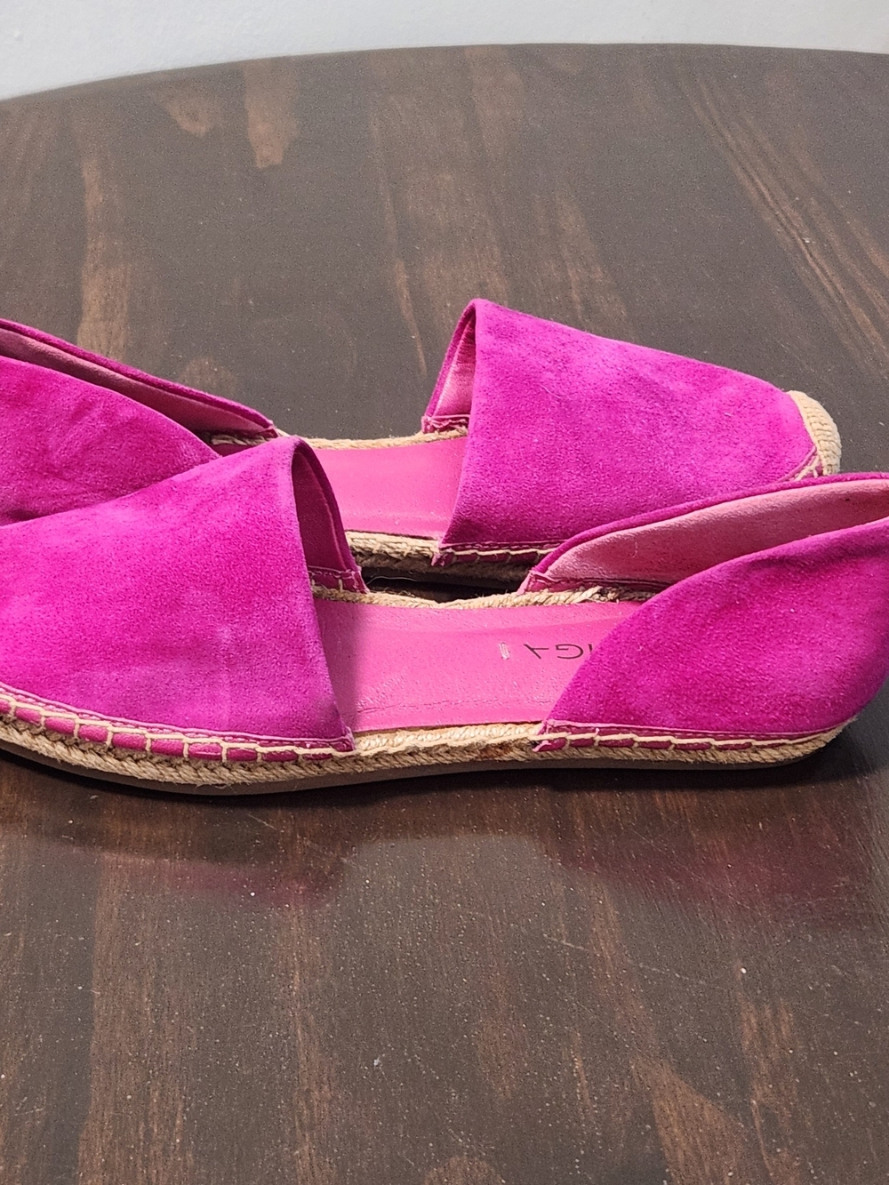Via Spiga Brisa d'Orsay Espadrilles Womens 6.5 Hot Pink Suede Flats Shoes - Picture 4 of 12